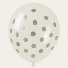 Niyet 12" Şeffaf Gümüş Pullu Lateks Balon 100'LÜ - Dekorasyon - Doğum Günü - Parti - Süsleme