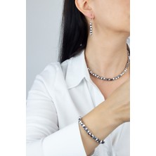 Liveyn Design Küp Cam Kristal Kolye Küpe Bileklik Set