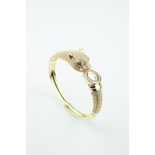 Liveyn Design Zirkon Taşlı Leopar Kelepçe Bileklik