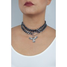 Liveyn Design Çift Sıralı Anka Kuş Figürlü Kolye