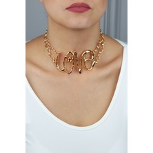 Liveyn Design Love Yazılı Zincir Kolye