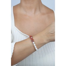 Liveyn Design Akik Doğaltaş ve Gerçek Inci Bileklik