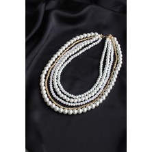 Liveyn Design Beş Sıralı Inci Kolye