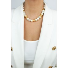 Liveyn Design Cam Inci Metal Işlemeli Kolye