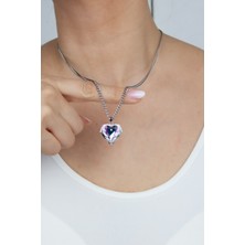 Liveyn Design Kalp Kristal Çelik Kolye