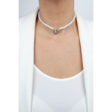 Liveyn Design Cam Inci Damla Form Kristal Taşlı Kolye