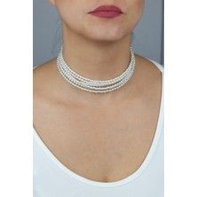 Liveyn Design Altı Sıralı Inci Choker Kolye