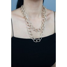 Liveyn Design Çift Sıralı Işıltılı Zincir Kolye