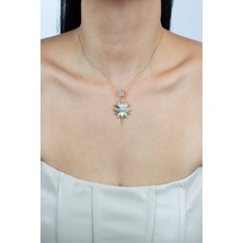 Liveyn Design Zirkon Taşlı Kutup Yıldızı Uçlu Çelik Kolye