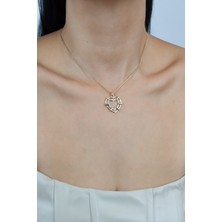 Liveyn Design Zirkon Taşlı Kalp Figürlü Çelik Kolye