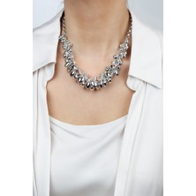 Liveyn Design Gümüş Renk Salkım Kolye