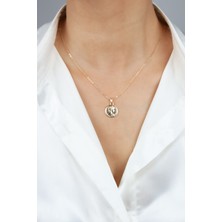 Liveyn Design Gold Madalyon Uçlu Kolye