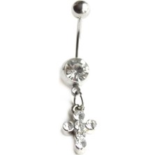 Liveyn Design Taşlı Çelik Göbek Piercing
