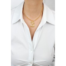 Liveyn Design Gold Zincir B Harf Kolye B Harfi