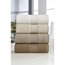 Elart Rainbow Havlu Seti Pamuklu 4 Adet (50X90 Cm) Bej