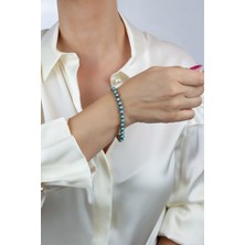Liveyn Design Turkuaz Doğal Taşlı Bronz Bileklik
