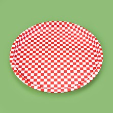 Sarkap Metal Tepsi - Kırmızı / Beyaz