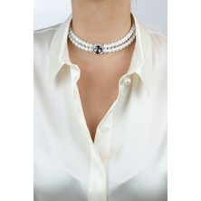 Liveyn Design Çift Sıralı Cam Inci Choker