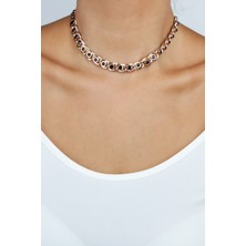 Liveyn Design Siyah Kristal Detay Bronz Kolye