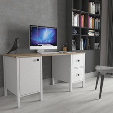 Sakura Hunerika Pareo 2 Çekmece 1 Kapak Çalışma Masası - Wood Beyaz/legnano
