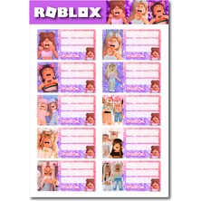 Cakaybu Roblox Defter Etiketi – 10'lu Kişiselleştirilebilir Okul Sticker Seti