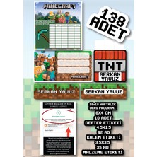 Cakaybu Minecraft Temalı 138 Parça Kişiye Özel Okul Sticker Seti