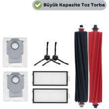 robotyedek Roborock Qrevo Slim Uyumlu Ana Fırça, Hepa Filtre,siyah Yan Fırça, Toz Torbası 7 Parça
