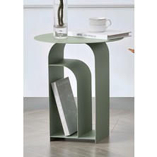 Voome Design Pastel Minimalist Metal Yan Sehpa | Modern Dekoratif Salon & Ofis Dekorasyonu