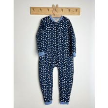 Key Kids Lacivert Fiyonklu Kız Çocuk Pamuklu Bacaklı 8/10/12 Yaş Büyük Beden 2.5 Tog Kışlık Kalın Çocuk Uyku Tulumu