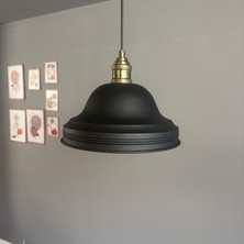 Bamyum Ulmete Siyah Lale Başlık Tekli Sarkıt Avize Salon Ofis Otel Avizeleri Tasarım Vintage