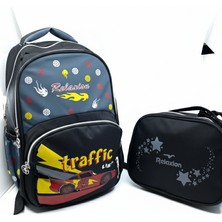 Relaxion Traffic Yarış Arabası Desenli Erkek Çocuk Okul Çanta Seti