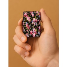 Nurdic Özel Tasarım Şık ve Dayanıklı Uv Desenli Baskılı Benzinli Metal Çakmak Çiçek Doku