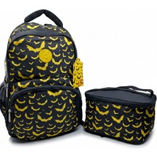 Relaxion ilkokul Çantası Siyah Yarasa Desenli