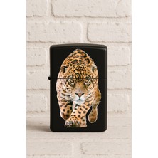 Nurdic Uv Baskılı Desenli Metal Benzinli Siyah Çakmak Cep Çakmağı - Jaguar