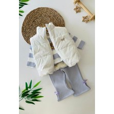 Miniğimin Cicileri Fiyonk Detaylı Şişme Yelekli Ayıcık Desenli Kız Bebek  3 Lü takım- Lila