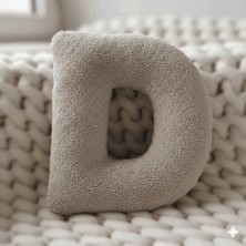 Woodesk Litera, D Harfi, Yastık, Kırlent, Elyaf Dolgulu, Welsoft Kumaş, 40 cm