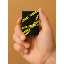 Nurdic Özel Tasarım Şık ve Dayanıklı Uv Desenli Baskılı Benzinli Metal Çakmak Girilmez