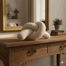 Woodesk Mimo Dekoratif Düğüm, Kırlent, Yastık, Bej Renk