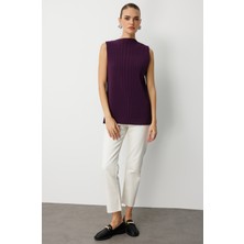 Mizalle Full Ince Pilise Mor Kolsuz Şifon Bluz