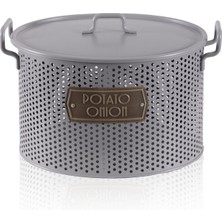 The Mia Patates Soğan Kabı 2 Bölmeli Açık Gri