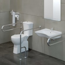 Turavit Engelli Beyaz Kanallı Alttan Klozet Takımı ENG1603, Nkp İpek Yavaş Kapak