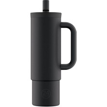 24 Bottles Straw Cup Tuxedo Black Pipetli Paslanmaz Çelik Termos 800 ml