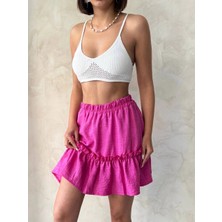 Ronanna Çingene Keten Etek Fuşya S24808
