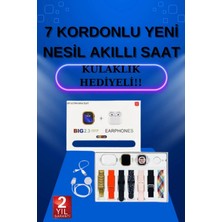 Aspata Store Akıllı Saat 7 Kordonlu Kulaklık Hediyeli Nabız Ölçer Uyku Takibi Sesli Görüşme