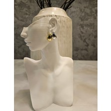 Alya's Aksesuar Gümüş ve Altın Rengi 2 Çift Damla Küpe Seti