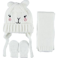 Buqete Kız Bebek Şapka-Atkı-Eldiven 3’lü Takım