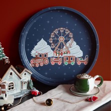 Sarkap Home Yılbaşı Desenli Dekoratif Metal Tepsi - Carousel