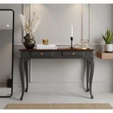 Wooding Mobilya 100 cm Masif Çekmeceli Lükens Antrasit Ceviz Dresuar