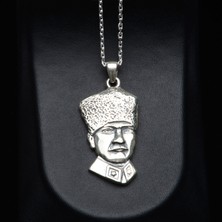 Silvalli 542 Kalpaklı Atatürk Gümüş Kolye