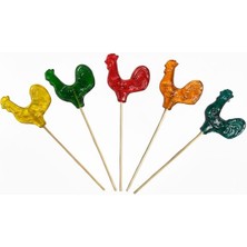 Honey Candy Balcı Şekerleme Büyük Boy Horoz Şeker 5 Adet Sosyete Şeker Muz Çilek Elma Protakal Tutti Frutti Aromalı 28 gr